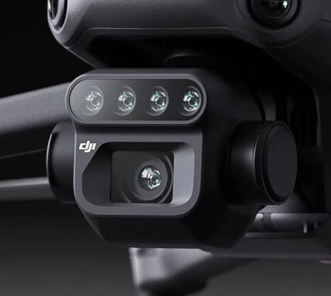 DJI Mavic 3 Multispectral RGB camera and four multispectral sensors close-up — DJI product photograph